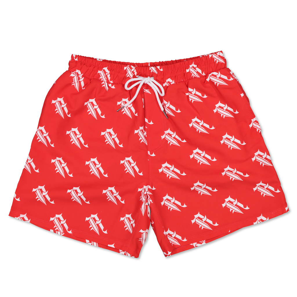 "A" LOGO SWIM SHORTS (RED)